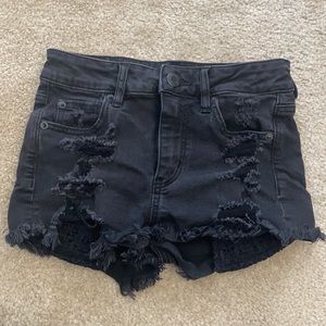 American eagle black jean shorts